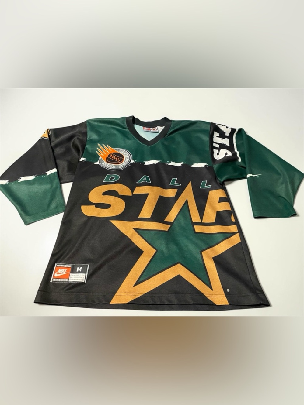 Nike Dallas Stars Black, Green & Gold Hockey Jersey